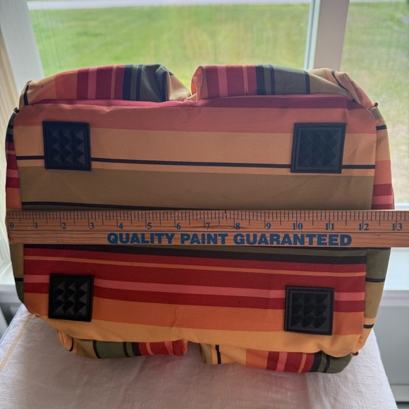 Colorful Striped Utility Tote with Pockets ideal for Gardening tools or crafts - Picture 5 of 13